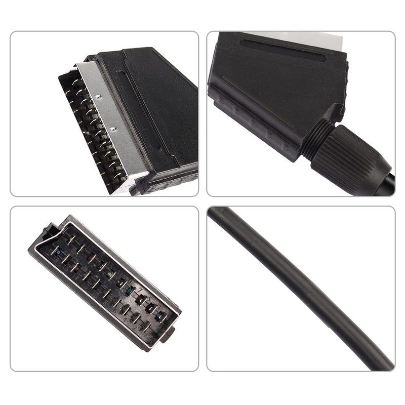 YAODHAOD SCART Cable Galvanised 1.5 m 21-Pin Multiple Shielded Precision