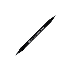 Kuretake ZIG Art and Graphic 2 Tip Brush Pen 009 Black