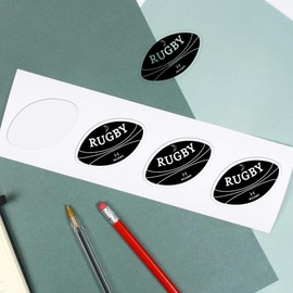 Azeeda 4 x Klein 50mm 'Rugby Ball' Permanente Transparente Aufkleber für Fenster/Autos/Wände/Skateboards etc (DC00118036)