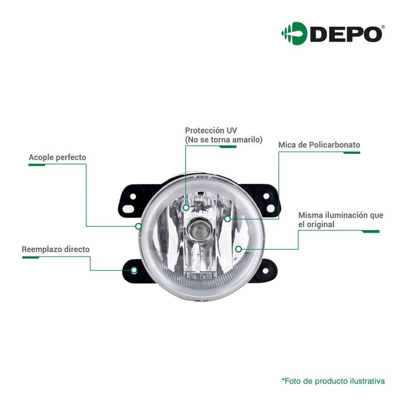 DEPO Faro Para Niebla Derecho Compatible con MAZDA CX-7 de