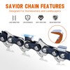 Savior 3Pcs 16 Inch Chainsaw Chain .325" Pitch .063" Gauge