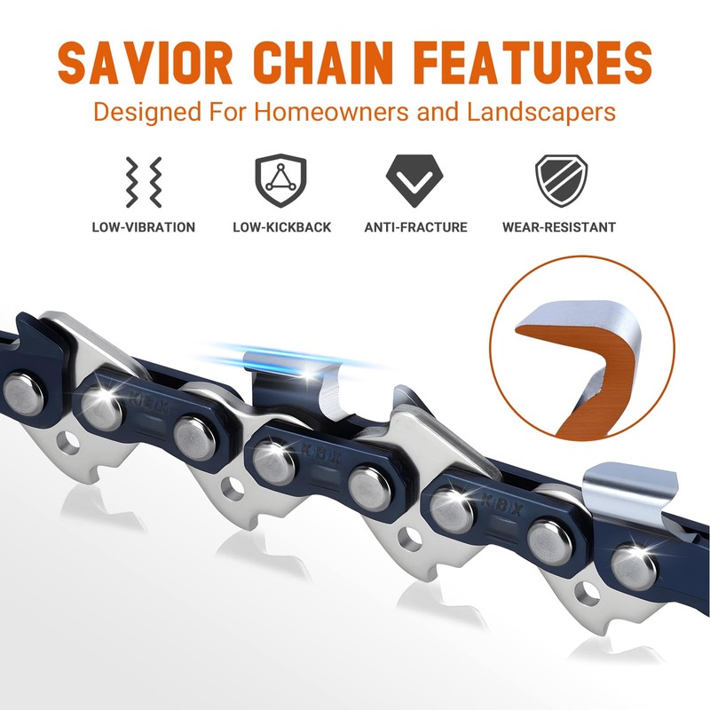 Savior 3Pcs 16 Inch Chainsaw Chain .325" Pitch .063" Gauge