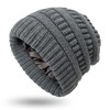Camelliass Women Knitted Beanie Hat Satin Lined Winter Warm Cap