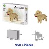 Atomic Building Golden Retriever dog. Figure to assemble with nanoblocks.