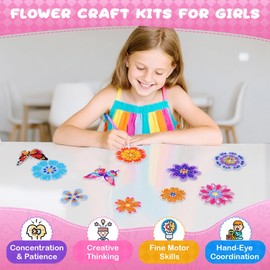 Gift Girls 5 6 7 8 9 10 Years, Flower Diamond Painting Children's Craft Set Children from 5 6 7 8 9 10 Years Craft Girls 8 6 7 9 10 Years Toys from 5-10 Years Girls Gifts for Girls