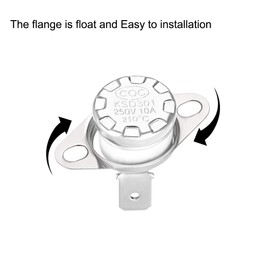 sourcing map 5pcs Bimetal Thermostat Temperature Switch 130°C 10A Normal Close NC