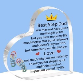 JETTOP Step Dad Gifts Acrylic Plaque Step Dad Fathers Day Gift Step Dad Birthday Christmas Gifts Bonus Dad Part of My Life