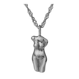 YEJULMRH Stainless Steel Women Body Necklace Abstract Form Sculpture Body Necklace 18k Gold Plated Gift (Silver)