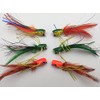 Fly Fishing "JAZZY POPPERS" Selection, set of 6 Flies size