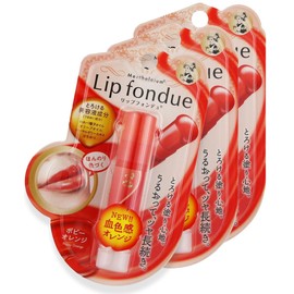 Mentholatum Lip Gloss Lip Fondue Poppy Orange 0.1 oz (4.2 g) x 3 Packs