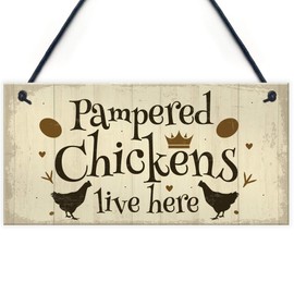 RED OCEAN Chicken Coop Sign Outdoor Garden Plaque Hanging Door Wall Sign Chicken Hen Animal Gifts For Chicken Lovers