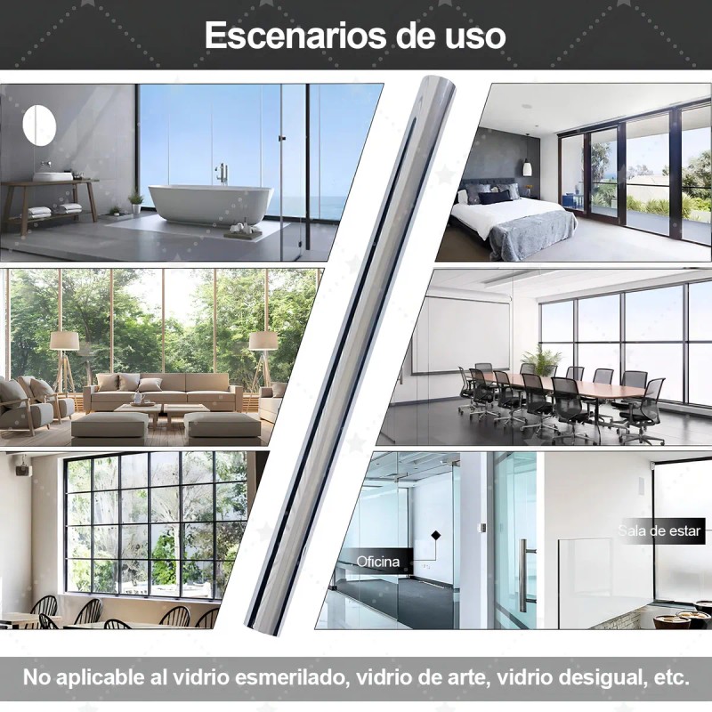 Película Espejo Privacidad Briofox 90x500cm Aislante Térmico Protección UV
