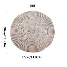 Spldsun Set of 4 Non-Slip Heat Resistant Placemats, Round Woven Place Mats, Washable, for Non-Slip, Scratch-Resistant, Decorative Desk (Grey)