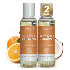 SoCal Suds & Company 2oz Organic Baby Wash & Shampoo - Sweet Orange - 2 Pack