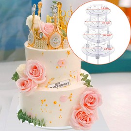 20 varillas de soporte de plástico para tartas y 12 tacos transparentes para apilar tartas con 4 tablas separadoras de pasteles para tartas de 4, 6, 8, 10 pulgadas y 3 piezas de raspadores de tartas,