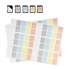 (120 Count) Multi-use Label Printable Stick-On Camera Memory Card Labels SD SDHC SDXC XQD CF CFexpress Type-B Card USB Flash Drive Removable Stickers Cards Mark Paper Labeler