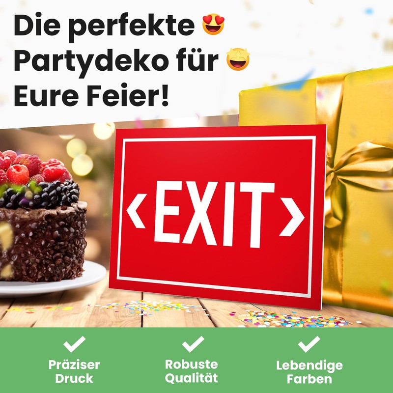 DankeDir! Exit exit sign, 30 x 20 cm, gift idea,
