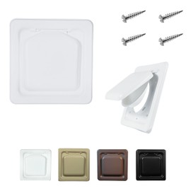 NO-PEST VENT, Exclusive Dual Door Dryer Vent Cover Outdoor 4 inch with Collar, Made in USA w Highest UV Resistant Plastic in any Outdoor Vent Cover (White, STEEL 4" W/O Duct Tube)