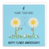 Hunts England - 4th Wedding Anniversary Card - Flower Anniversary