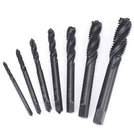 Saipor 7pcs Nitriding Coated Spiral Screw Thread Tap HSS 6542 Metric Machine Threading Taps Set M3 M4 M5 M6 M8 M10 M12 Tapping Tool