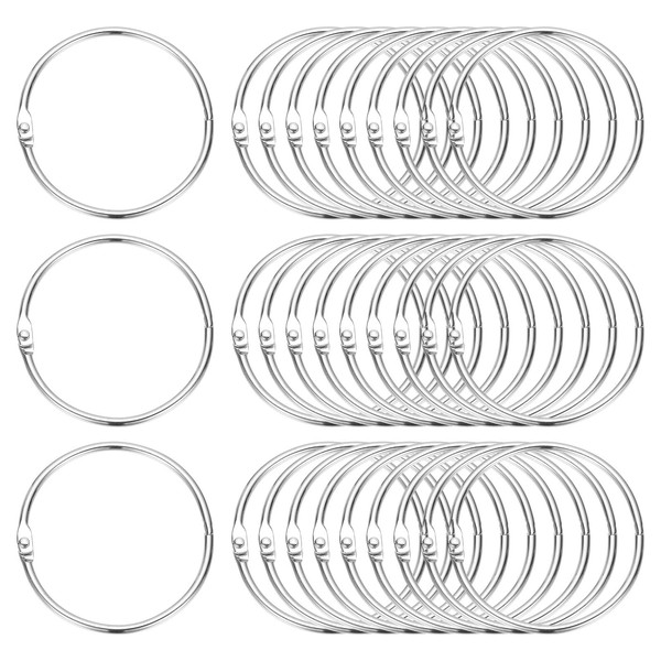 PATIKIL 2.2" x 2.4" Loose Leaf Binder Rings, 60 Pcs