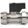 TC 15mm Compression Isolation Valve with Black Lever Handle Thumb
