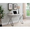 KB Designs - Modern Home Office Workstation Computer Desk, White/Chrome