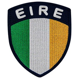 Ireland Shield Flag Patch Embroidered Applique Irish Fastener Hook and Loop National Emblem