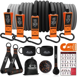 Resistance Bands, 175lbs Heavy Exercise Bands with Handles, Fitness Bands for Working Out, Workout Bands for Men and Women, Weight Bands Set for Muscle Training, Strength, Yoga, Home Gym Equipment