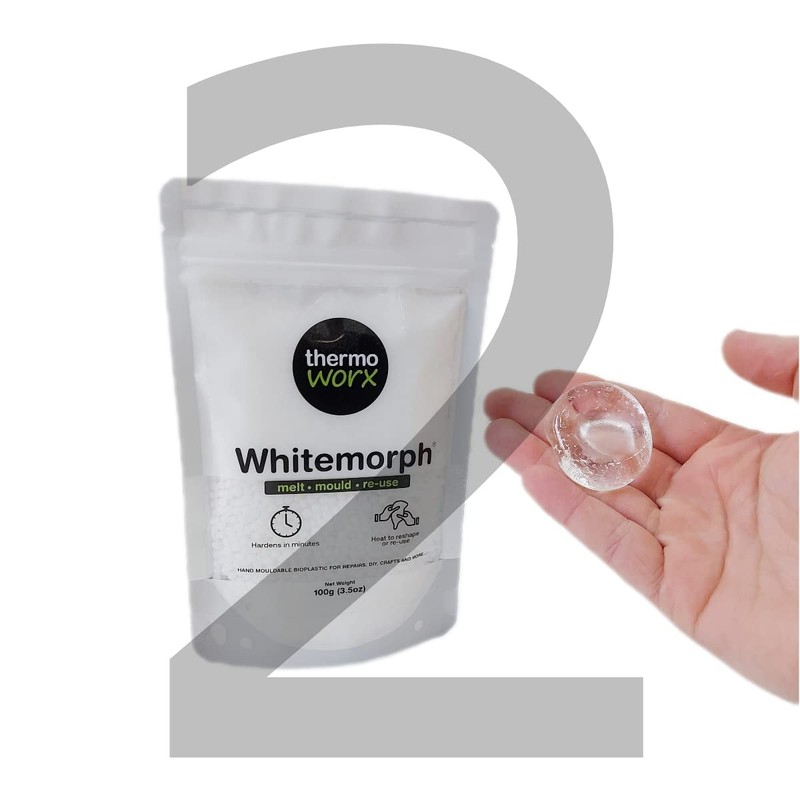 Thermoworx Whitemorph 250g. Hand mouldable bioplastic. Melt, Mould and Reuse.…