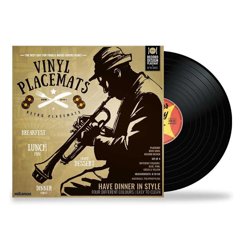 MikaMax - Vinyl Placemats - Round Record Placemats - Table