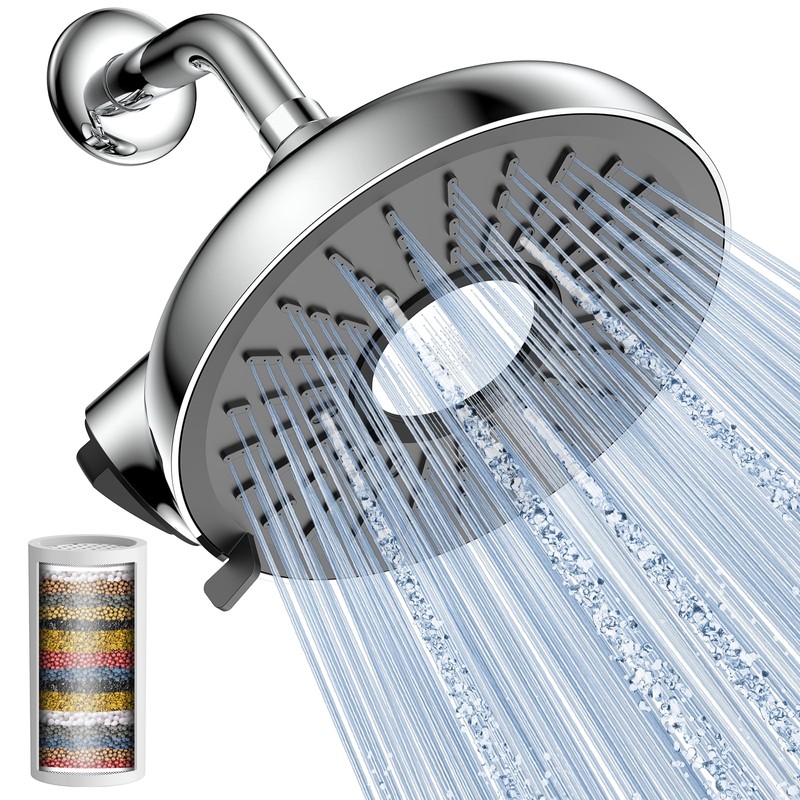 Filtered Shower Head - 8 Inches High Pressure Fixed Rain