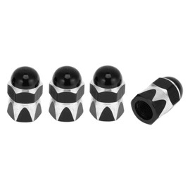 HEROFFIX 4 Pcs Mushroom Shape Tire Valve Stem Caps Decorative Tyre Valve Dust Covers 7x23mm Black Aluminum Alloy