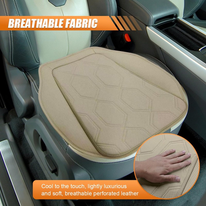 Craedli Car Seat Cushion, Breathable Leather Auto Front Seats Bottom