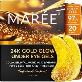 Maree 24K Gold Glow Under Eye Gels For Puffy Tired Eyes Rejuvenating 20 Pairs