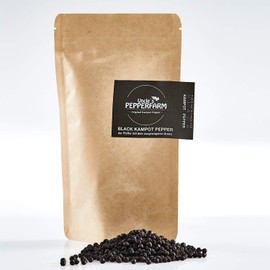 Uncle´s Pepperfarm Black Kampot Pepper - Sun-Dried Whole Black Peppercorns from Cambodia - 200 g
