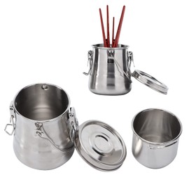 Paint Brush Washer, YolieraArt Stainless Steel Paintbrush Cleaner for Oil Painting，Portable Artist Oilpaint Brush Washing Bucket with Lid and Filter Screen (L: 4.33x3.82 Inch)