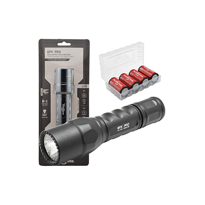 SureFire 6PX Pro 600 Lumen Tactical EDC Flashlight Bundle with