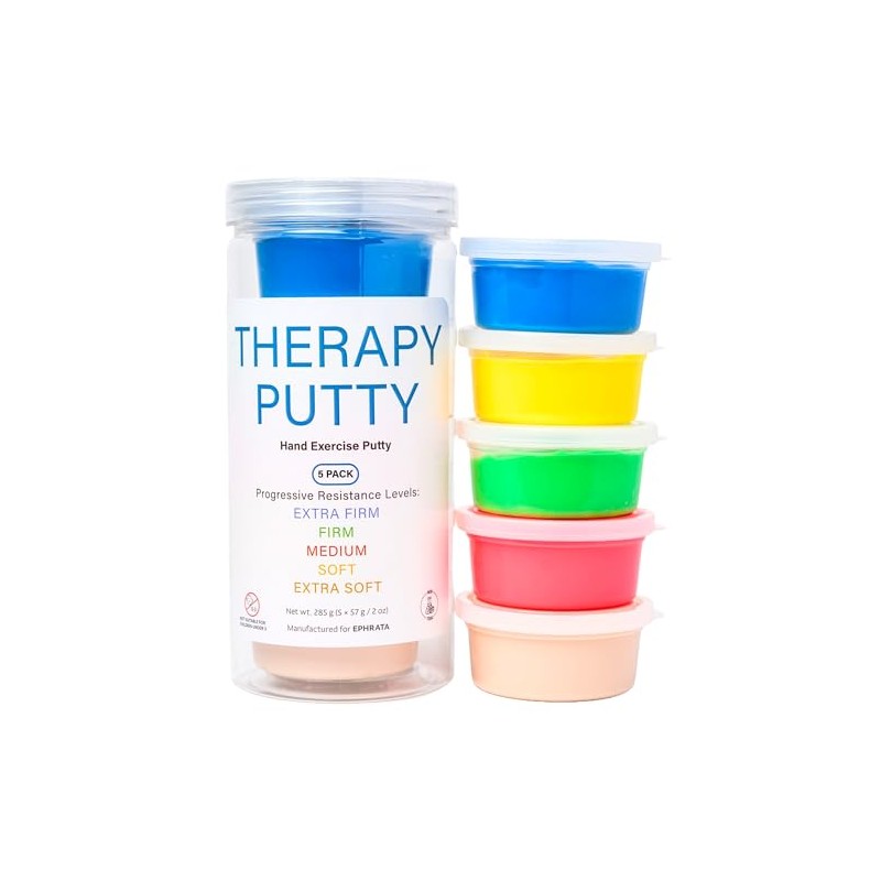 Hand Exercise Therapy Putty Set by EPHRATA – 5 Resistance