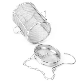 WGFOIP Stainless Steel Tea Strainer Filter Seasoning Infuser Strainer Wire Mesh Infuser Basket with Chain and Hook for Loose Leaf Tea Seasonings Sachets (8 x 10cm)