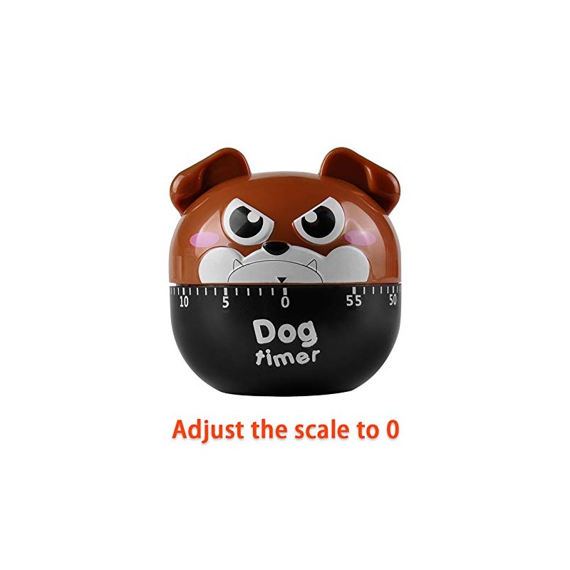Cute Dog Kitchen Timer Manual Mechanical Rotating Alarm 55 Minutes