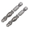 sourcing map 2 Pieces Combined Drill Tap TiAlN Coated Cobalt