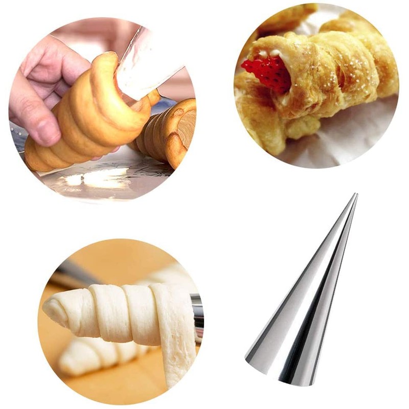 AMBESTAR Cream Horn Molds, 16 Pack 5 Inch Pastry Roll