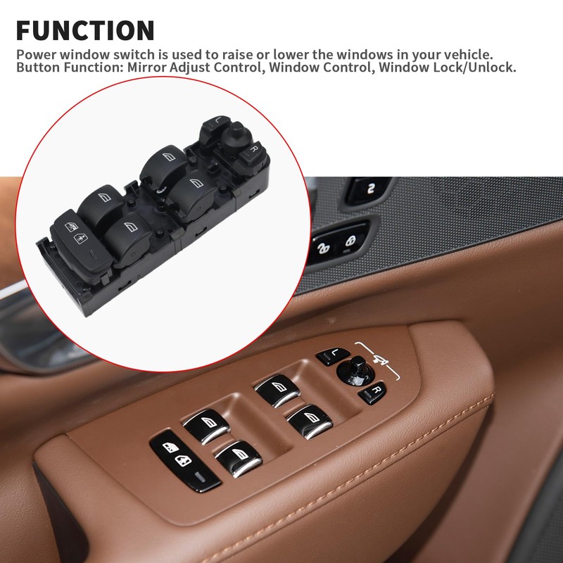 Bomunik Drivers Side Left Master Window Switch 2016-2023 for Volvo
