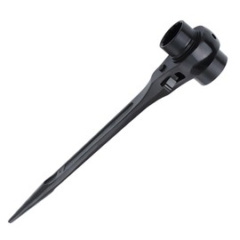 Elecbee Scaffold Podger Ratchet Spanner Ratchet Wrench Double Ratchet Multifunctional Socket Wrench Site Ratcheting Tools Long Handle Bar Hammer for Construction Works (24-30mm)