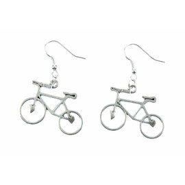 Miniblings Earrings Heart Bicycle Cycling Bike Bicycle Cycling Silver Earrings