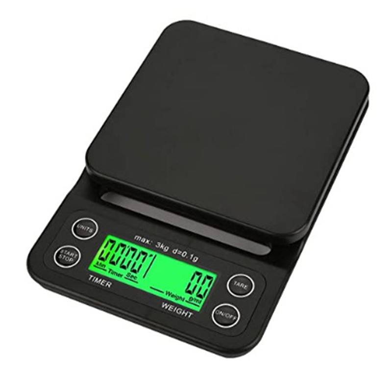 Kitchen Scale 3kg Capacity 0.1g Accuracy Digital Display Timer for