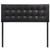Hawthorne Collections Modern Vinyl Queen Panel Headboard in Black
