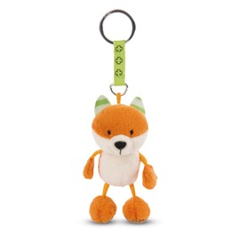 Nici 47552 7 cm Talisminis, Fox Cuddly Toy Pendant with Key Ring for Lanyard, Key Holder, Bag Pendant with Message, Orange/Beige