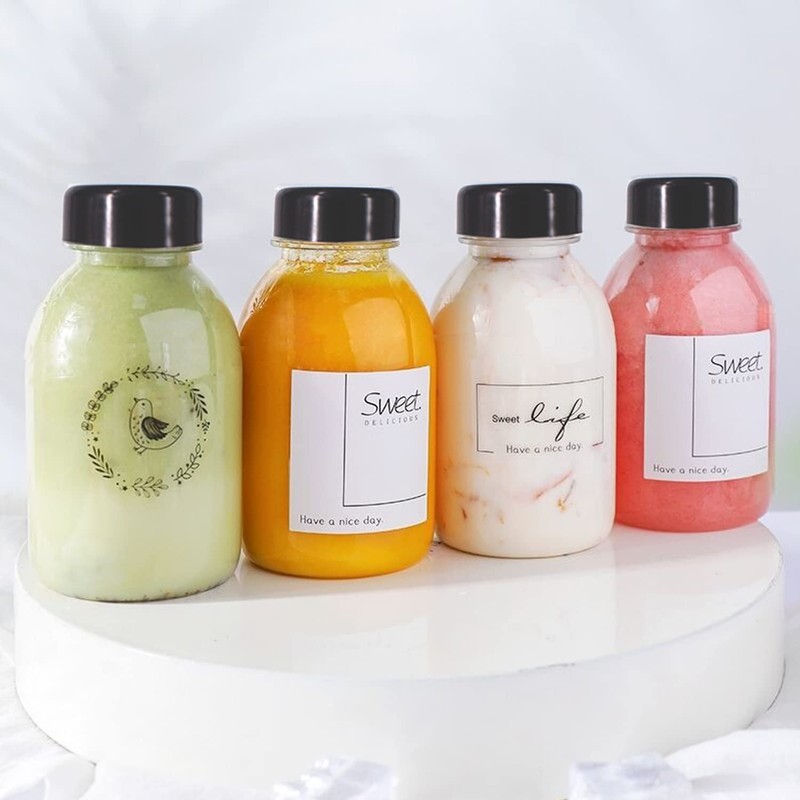 YBCPACK 12 Pack 8 OZ (250 ml) Clear Plastic Juice